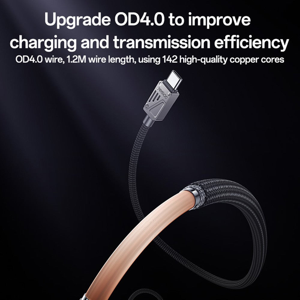 USB-A til USB-C data- og ladekabel Yesido CA135C, 18W, 1.2m, Svart