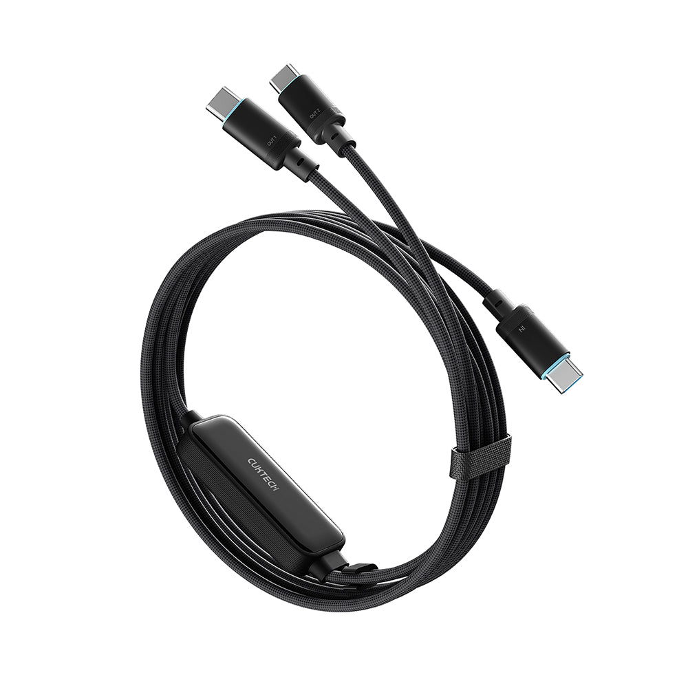 USB-C Data- og ladekabel - 2 x USB-C Cuktech C2C615, 140W, 1,5m, svart CKC2C615GLBK