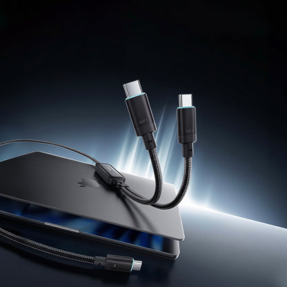USB-C Data- og ladekabel - 2 x USB-C Cuktech C2C615, 140W, 1,5m, svart CKC2C615GLBK