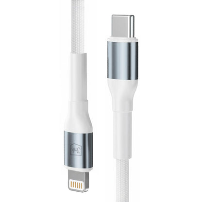 USB-C til Lightning data- og ladekabel 3MK Hyper N, 27W, 1m, hvit