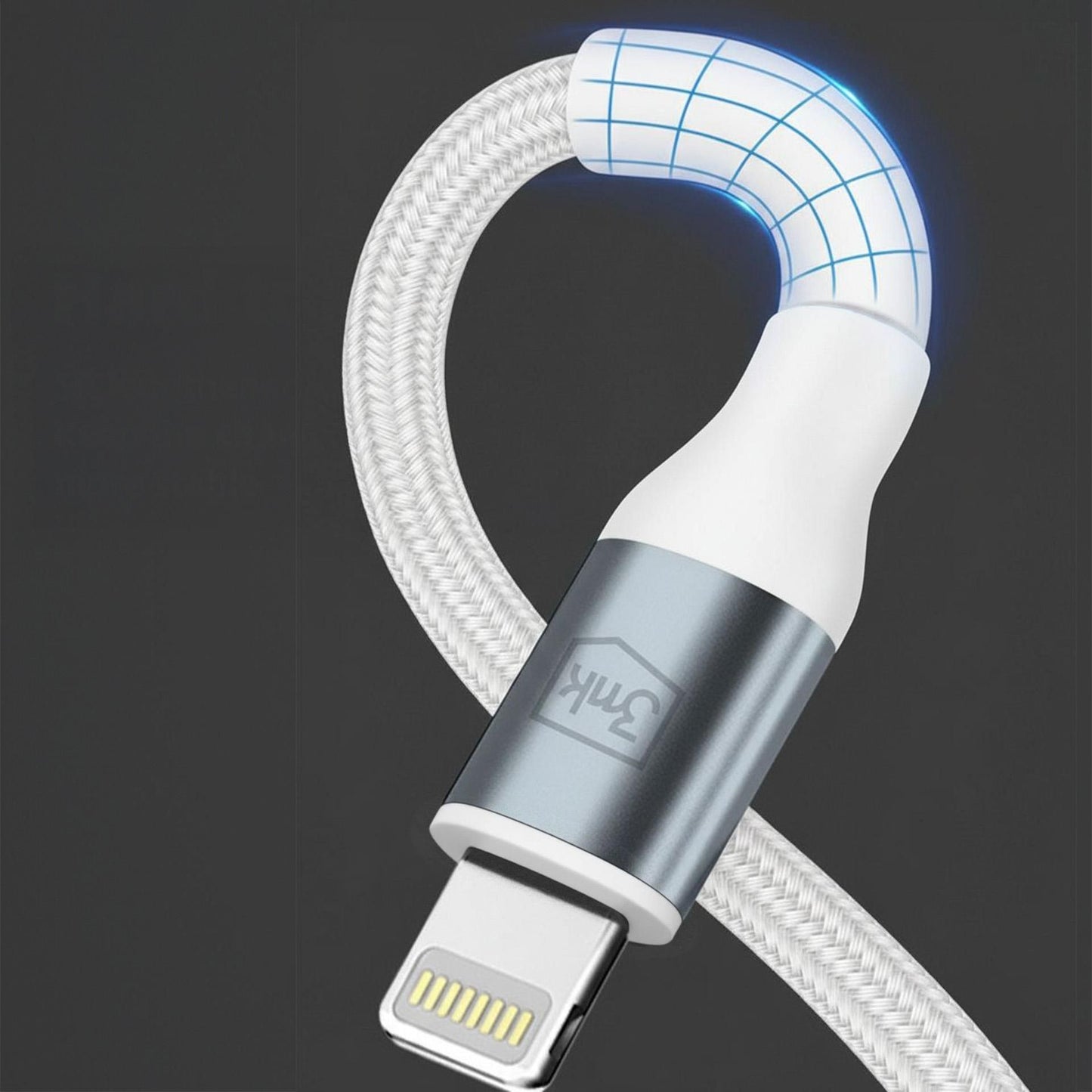 USB-C til Lightning data- og ladekabel 3MK Hyper N, 27W, 1m, hvit