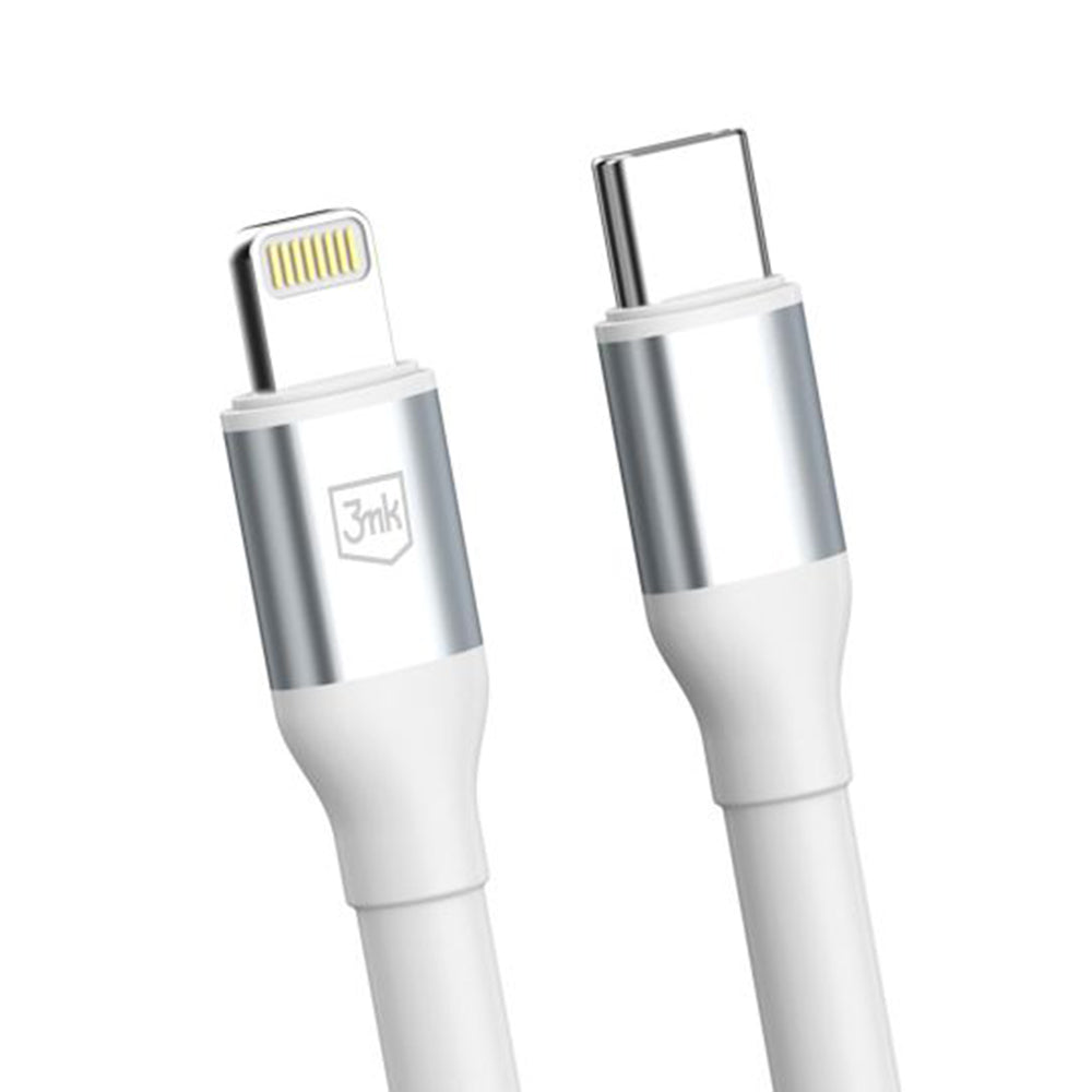 USB-C til Lightning data- og ladekabel 3MK Hyper N, 27W, 2m, hvit