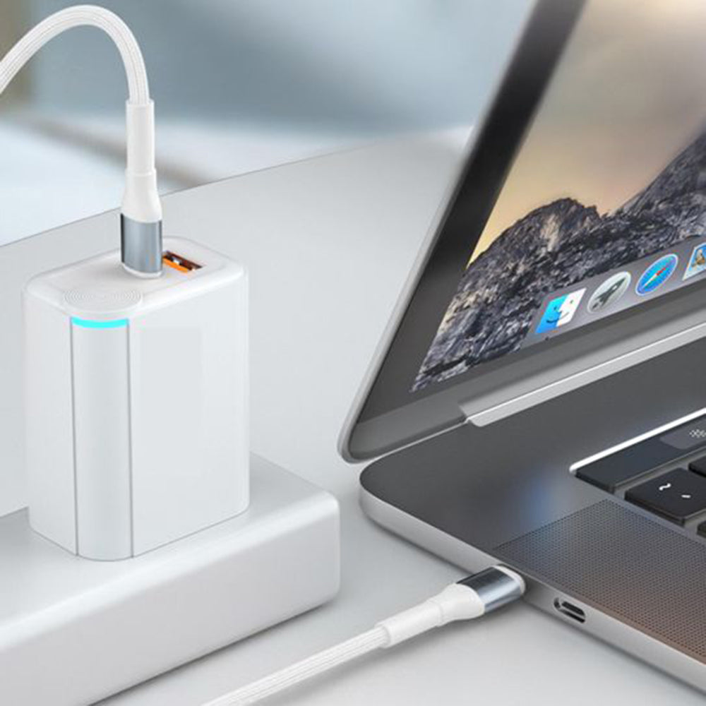 USB-C til Lightning data- og ladekabel 3MK Hyper N, 27W, 2m, hvit