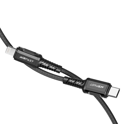 Data- og ladekabel USB-C - Lightning Acefast C1-01, 30W, 1.2m, Svart