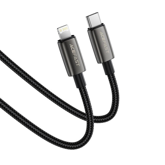 USB-C - Lightning data- og ladekabel Acefast C23-01, 30W, 1.2m, Svart