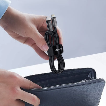USB-C - Lightning data- og ladekabel Acefast C23-01, 30W, 1.2m, Svart