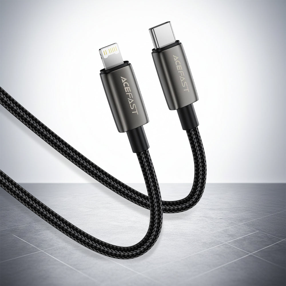USB-C - Lightning data- og ladekabel Acefast C23-01, 30W, 1.2m, Svart