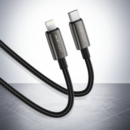 USB-C - Lightning data- og ladekabel Acefast C23-01, 30W, 1.2m, Svart