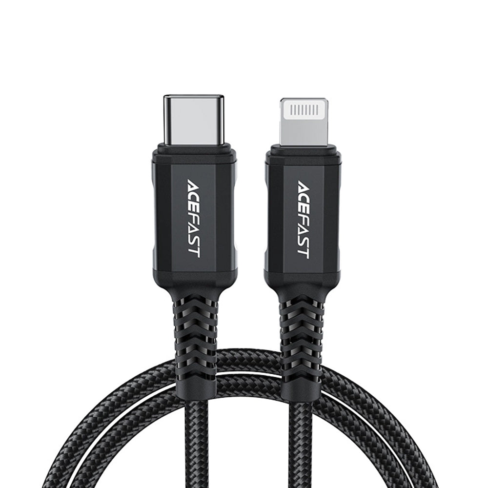USB-C - Lightning Data- og Ladekabel Acefast C4-01, 30W, 1.8m, Svart