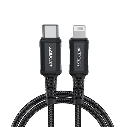 USB-C - Lightning Data- og Ladekabel Acefast C4-01, 30W, 1.8m, Svart