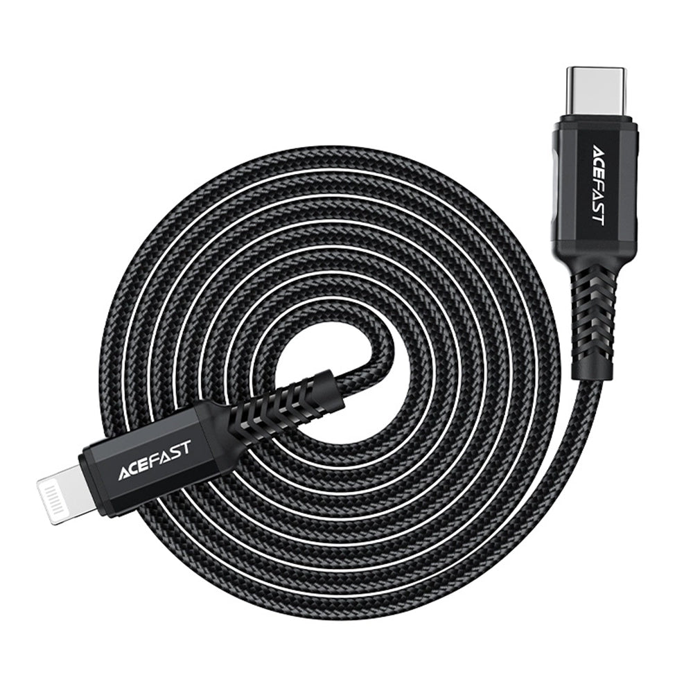 USB-C - Lightning Data- og Ladekabel Acefast C4-01, 30W, 1.8m, Svart
