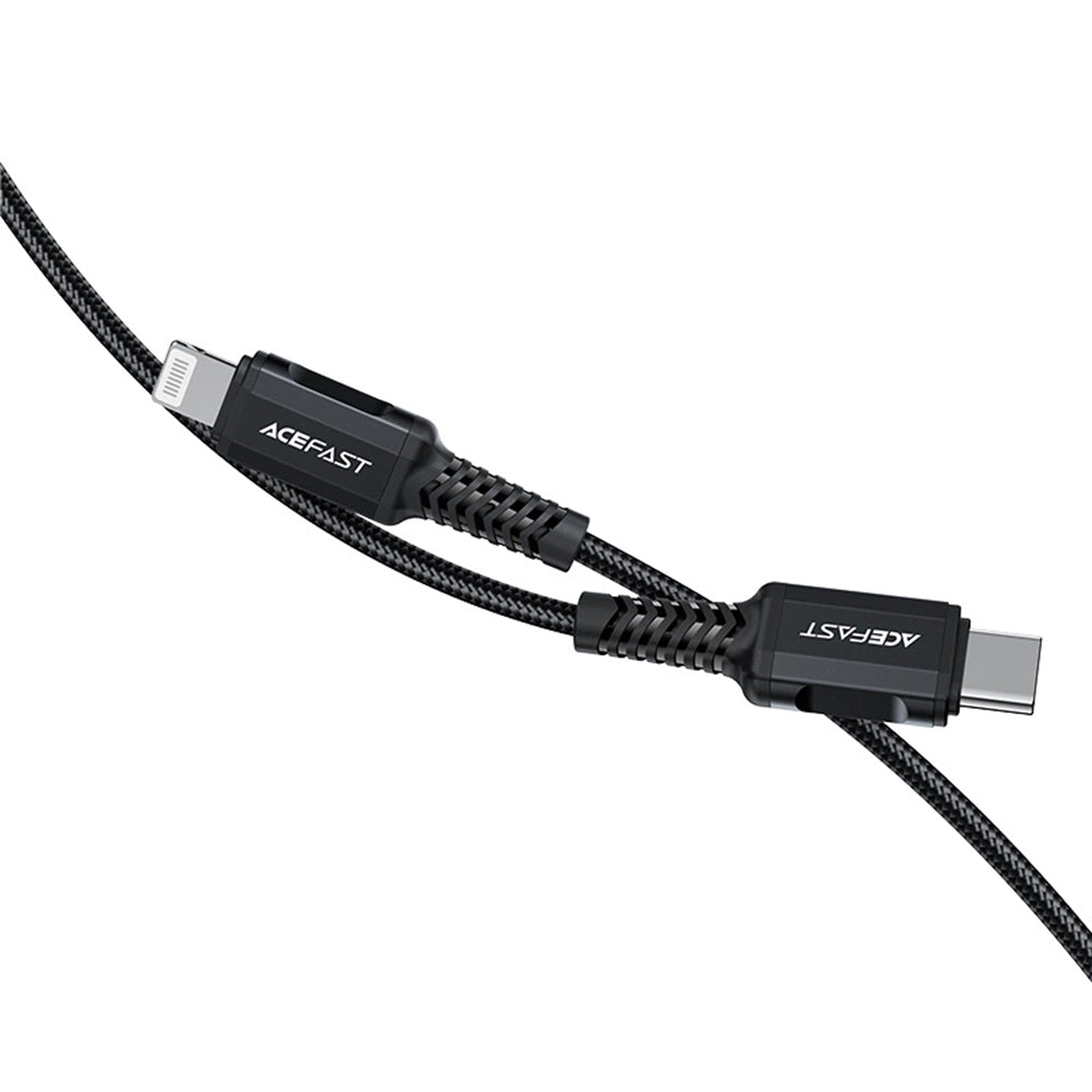 USB-C - Lightning Data- og Ladekabel Acefast C4-01, 30W, 1.8m, Svart