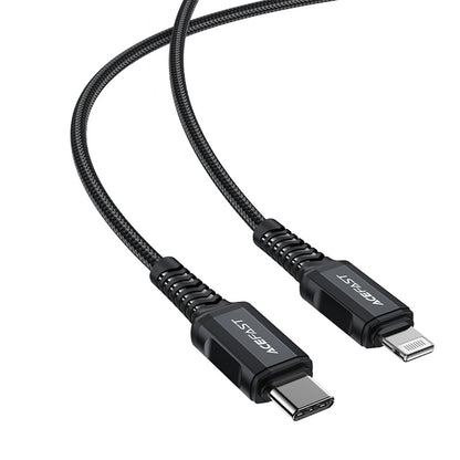 USB-C - Lightning Data- og Ladekabel Acefast C4-01, 30W, 1.8m, Svart