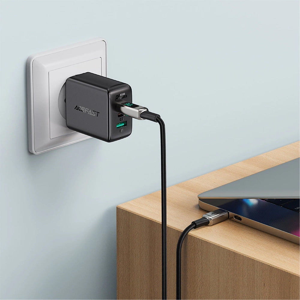 USB-C - Lightning Data- og Ladekabel Acefast C6-01 Display, 20W, 1.2m, Svart