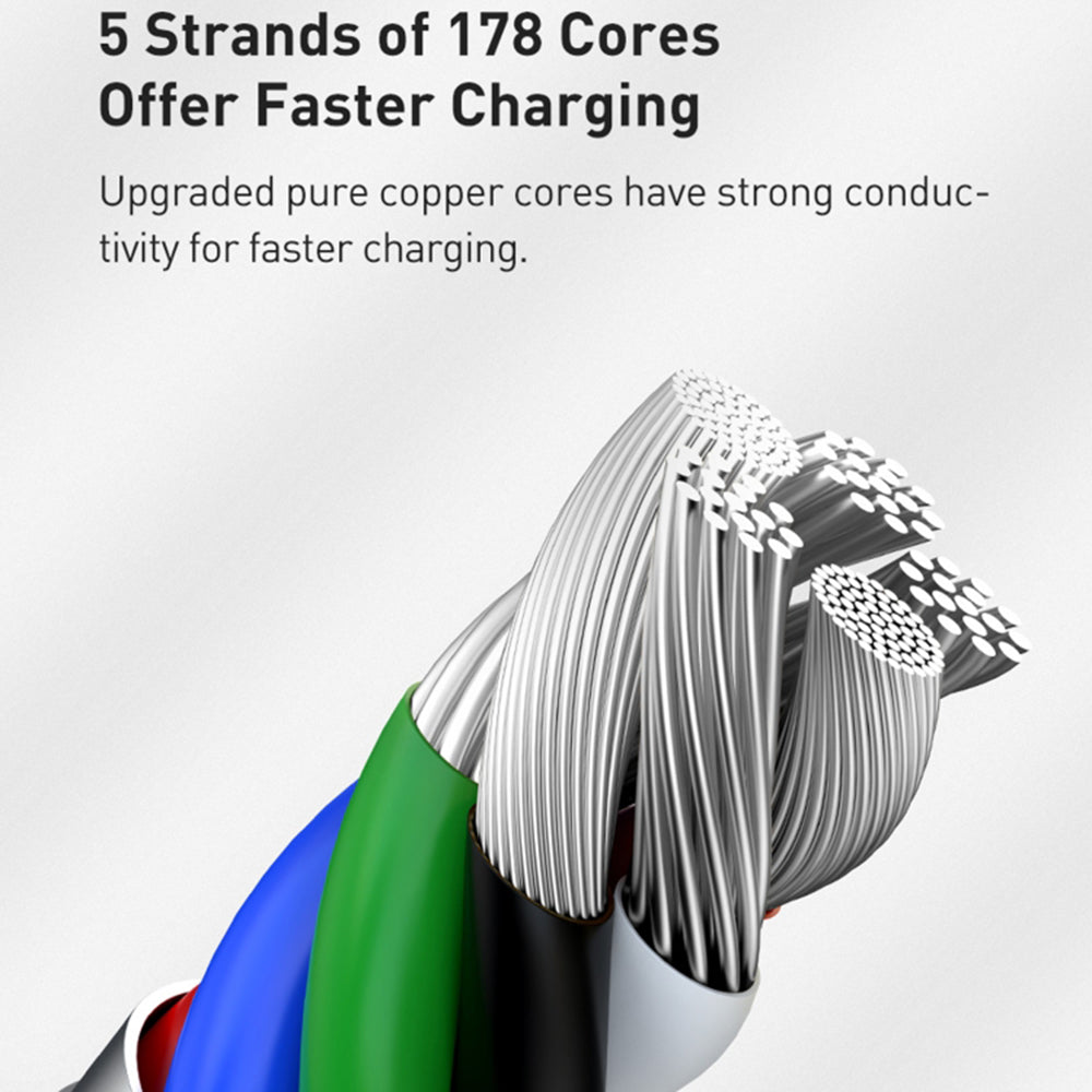 Data- og ladekabel USB-C - Lightning Baseus Cafule Metal, 20W, 1m, Grønn CATLJK-A06