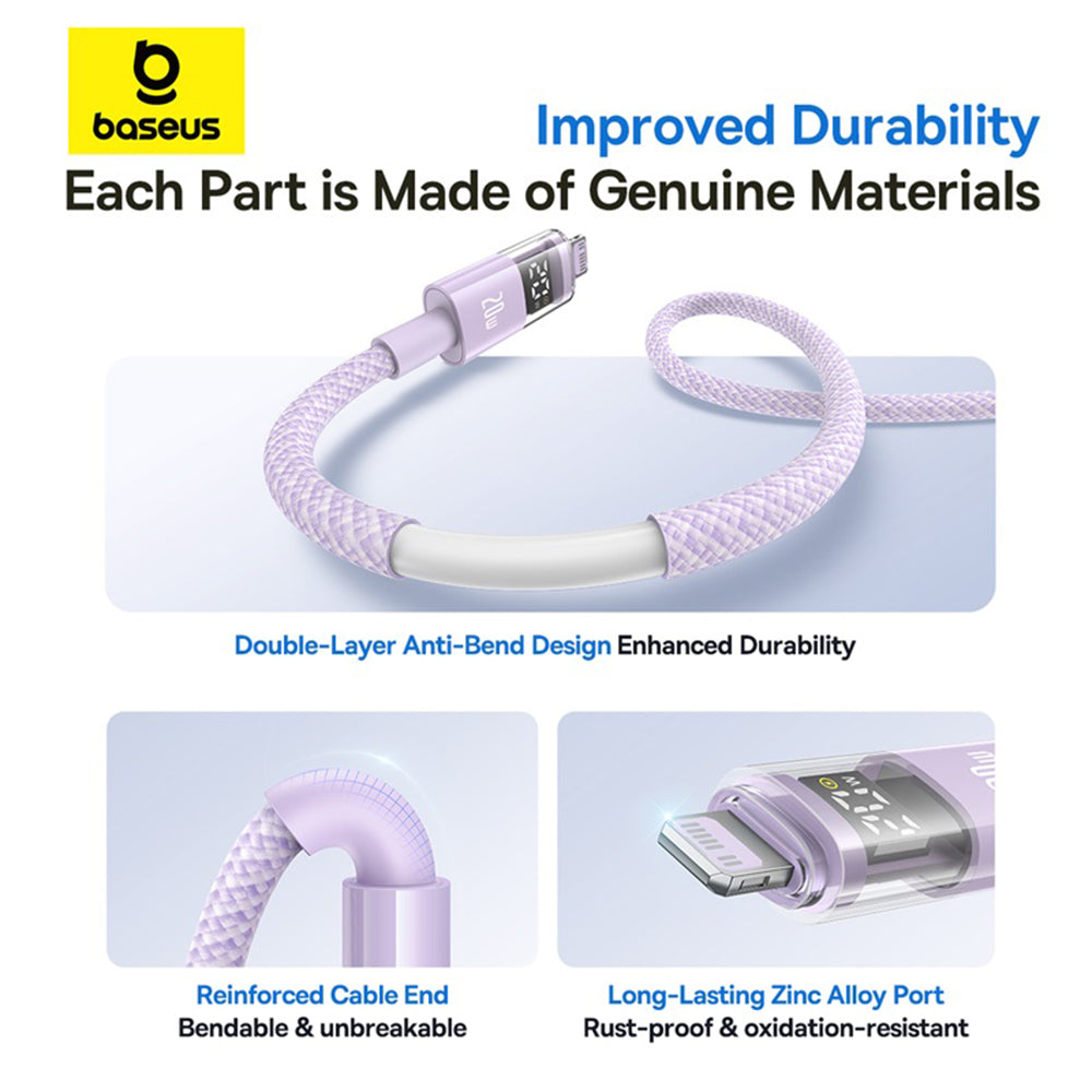 USB-C - Lightning Baseus Display 2, 20W, 2m, Lilla P10382703511-01