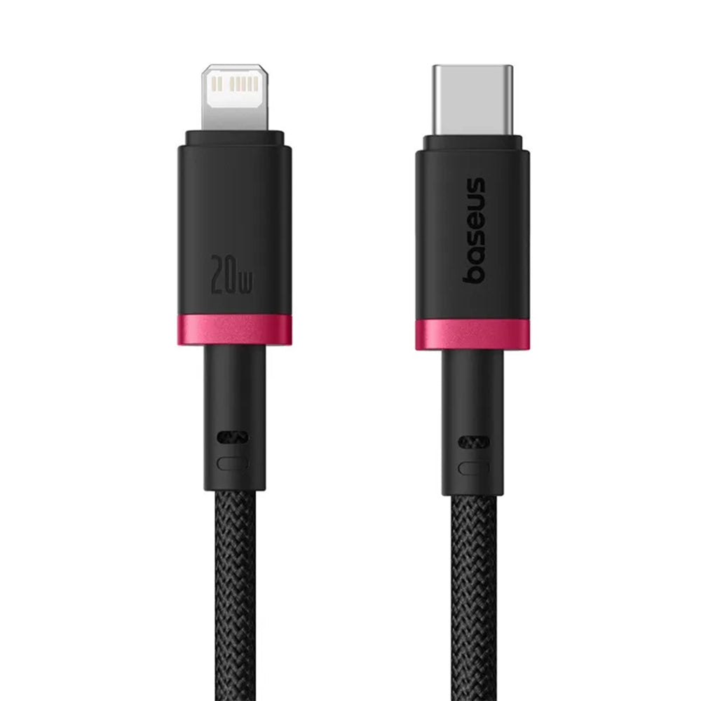 USB-C - Lightning Baseus Dura Series data- og ladekabel, 20W, 2m, Rød Svart E0420802