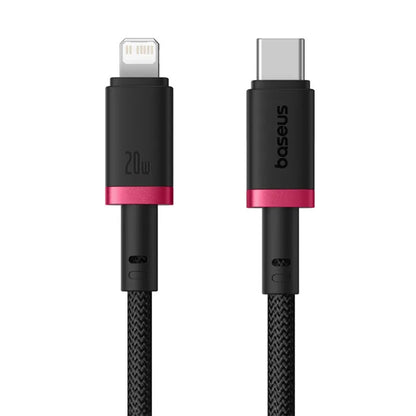 USB-C - Lightning Baseus Dura Series data- og ladekabel, 20W, 2m, Rød Svart E0420802