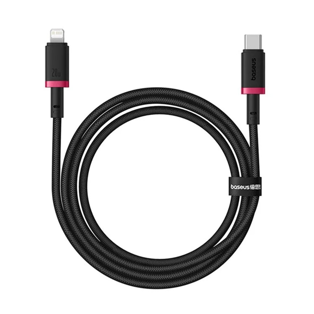 USB-C - Lightning Baseus Dura Series data- og ladekabel, 20W, 2m, Rød Svart E0420802