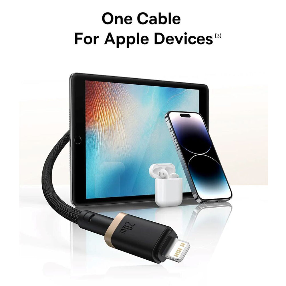 USB-C - Lightning Baseus Dura Series data- og ladekabel, 20W, 2m, Rød Svart E0420802