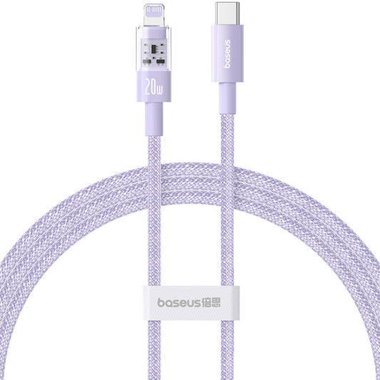 USB-C - Lightning Baseus Gem data- og ladekabel, 20W, 1m, Lilla P10373001511-00