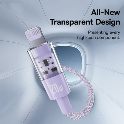 USB-C - Lightning Baseus Gem data- og ladekabel, 20W, 1m, Lilla P10373001511-00