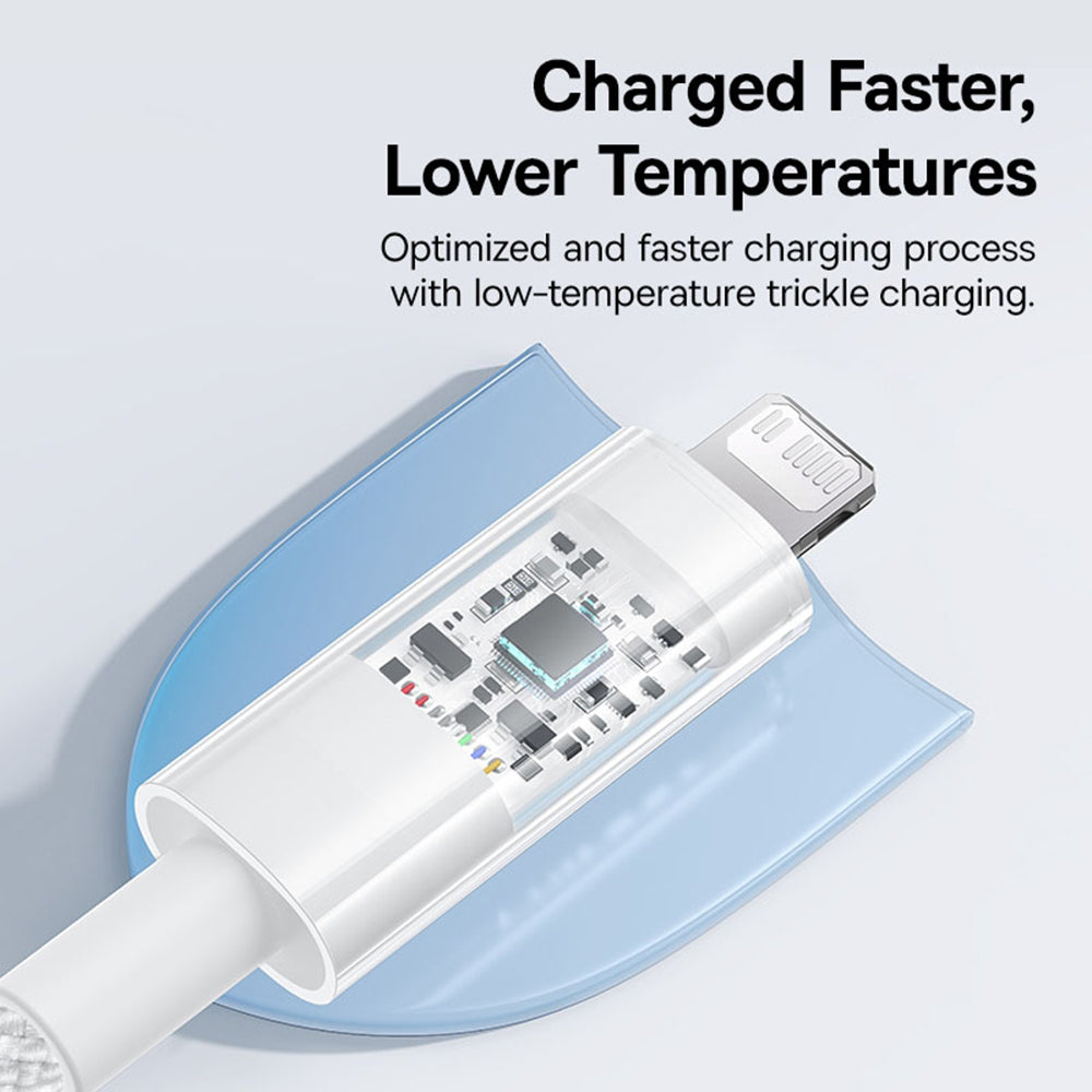 USB-C - Lightning Baseus Gem data- og ladekabel, 20W, 2m, Hvit P10373001211-01
