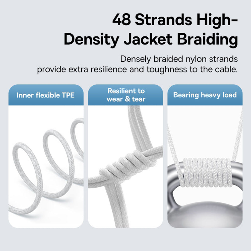 USB-C - Lightning Baseus Gem data- og ladekabel, 20W, 2m, Hvit P10373001211-01