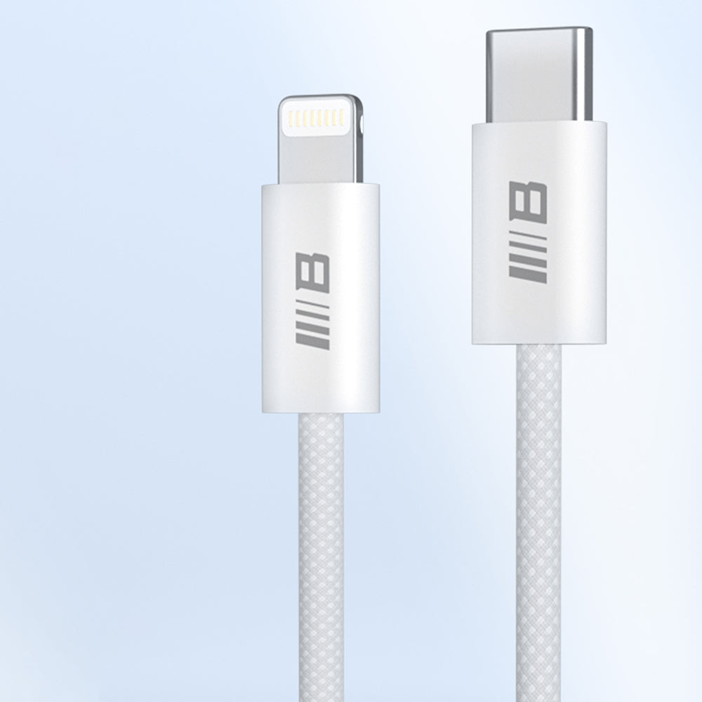 USB-C - Lightning Blueo data- og ladekabel, 20W, 1.2m, Hvit