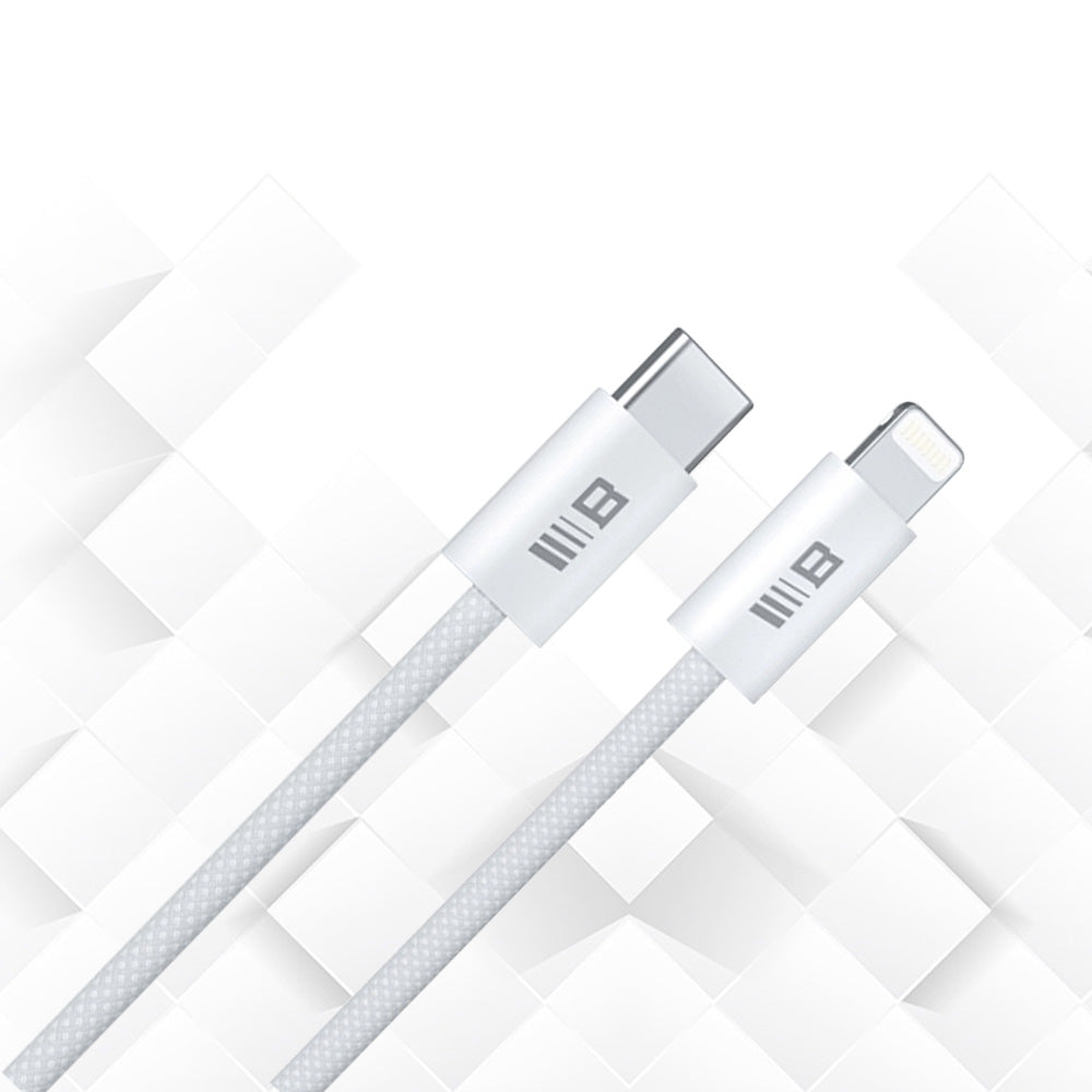 USB-C - Lightning Blueo data- og ladekabel, 20W, 1.2m, Hvit