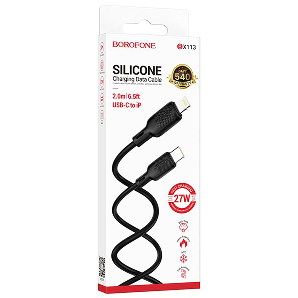 USB-C - Lightning Data- og Ladekabel Borofone BX113 Lenny, 27W, 2m, Svart