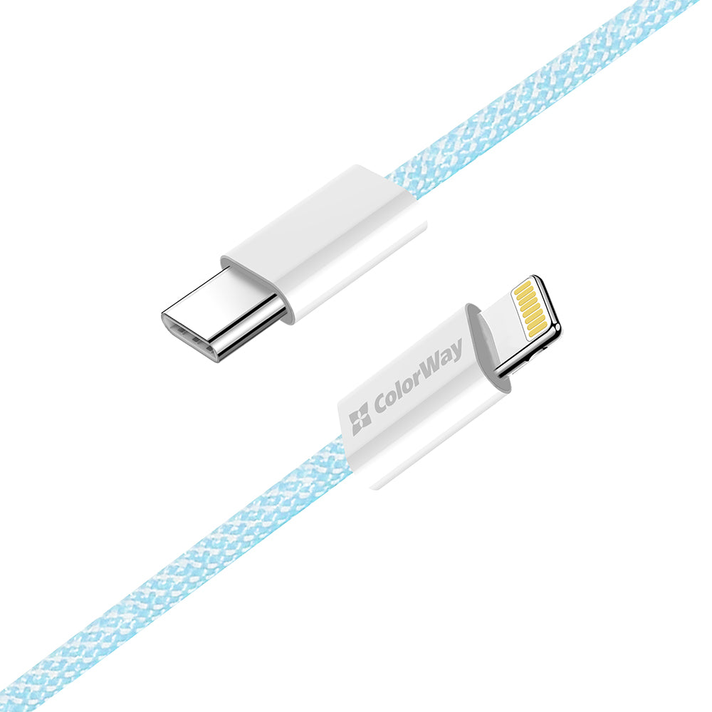 USB-C - Lightning Data- og Ladekabel ColorWay CW-CBPDCL061, 27W, 1m, Blå