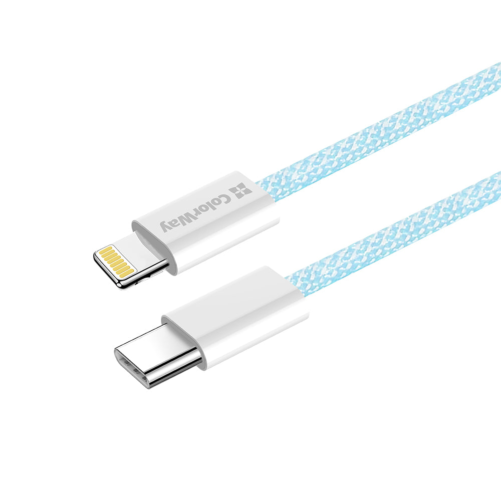 USB-C - Lightning Data- og Ladekabel ColorWay CW-CBPDCL061, 27W, 1m, Blå