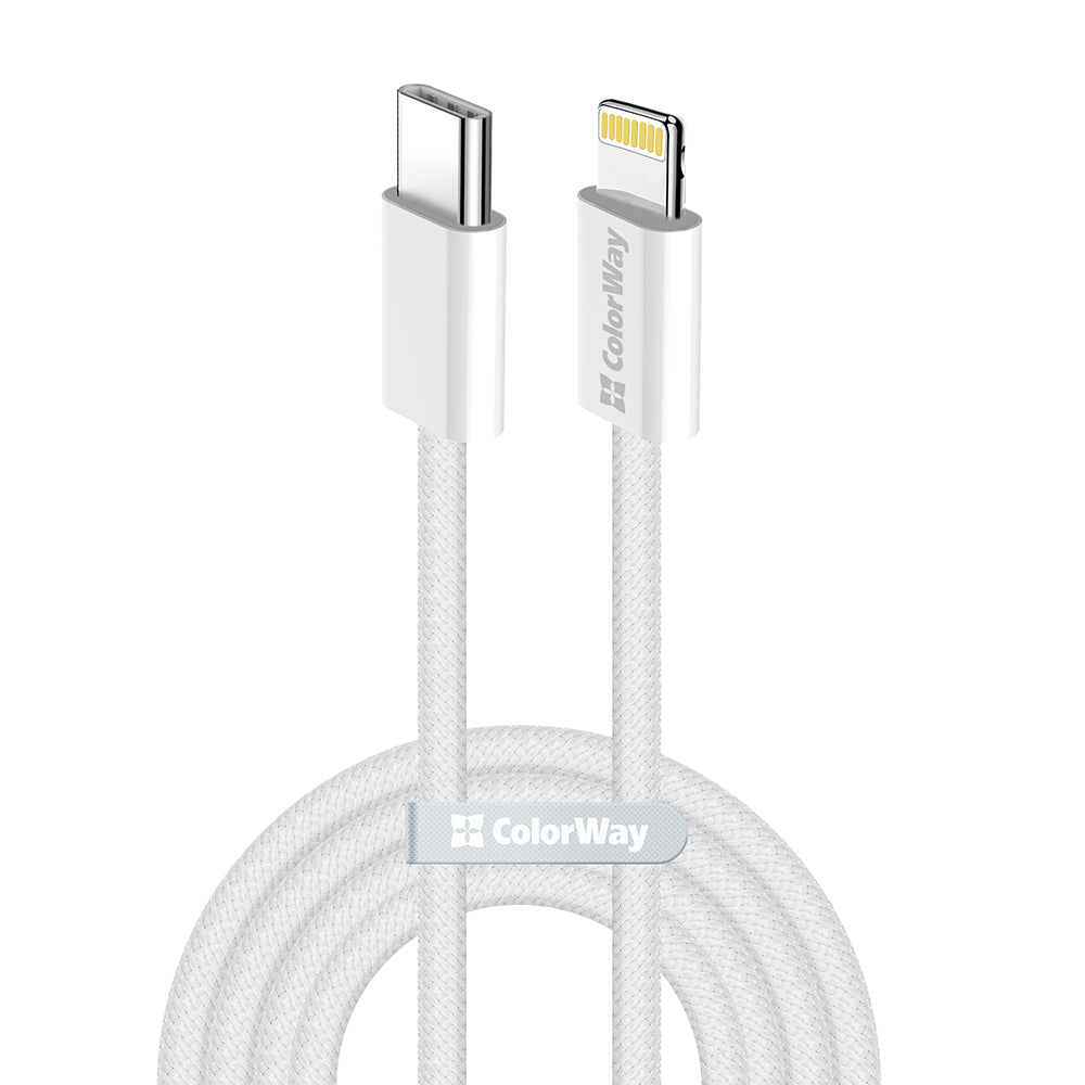 USB-C - Lightning Data- og Ladekabel ColorWay CW-CBPDCL061, 27W, 1m, Grå
