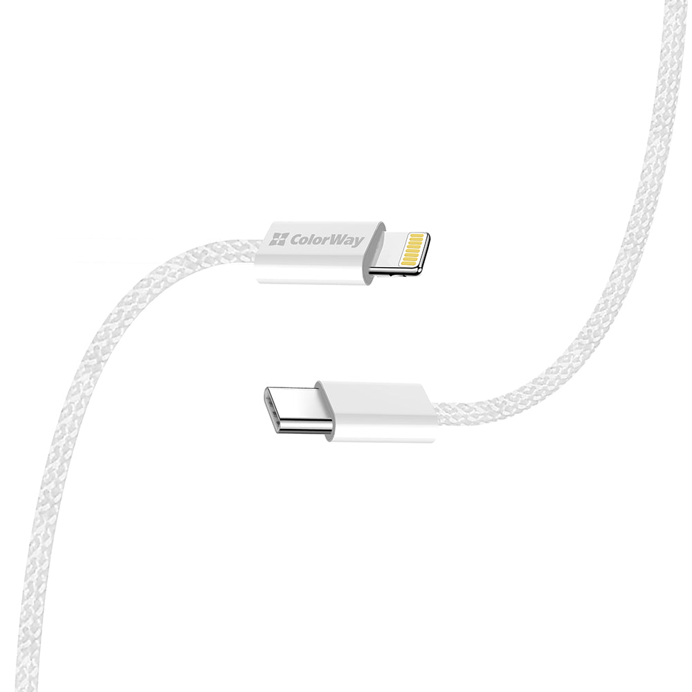 USB-C - Lightning Data- og Ladekabel ColorWay CW-CBPDCL061, 27W, 1m, Grå
