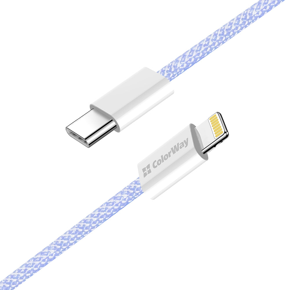 USB-C - Lightning Data- og Ladekabel ColorWay CW-CBPDCL061, 27W, 1m, Lilla