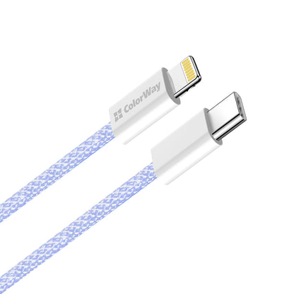 USB-C - Lightning Data- og Ladekabel ColorWay CW-CBPDCL061, 27W, 1m, Lilla