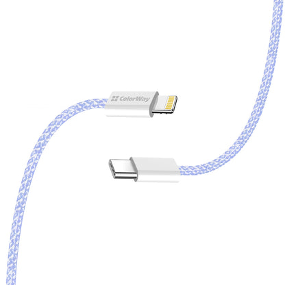 USB-C - Lightning Data- og Ladekabel ColorWay CW-CBPDCL061, 27W, 1m, Lilla
