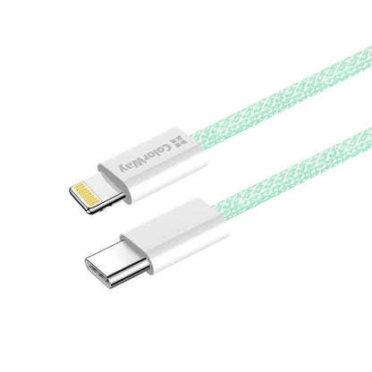 USB-C - Lightning Data- og Ladekabel ColorWay CW-CBPDCL061, 27W, 1m, Grønn