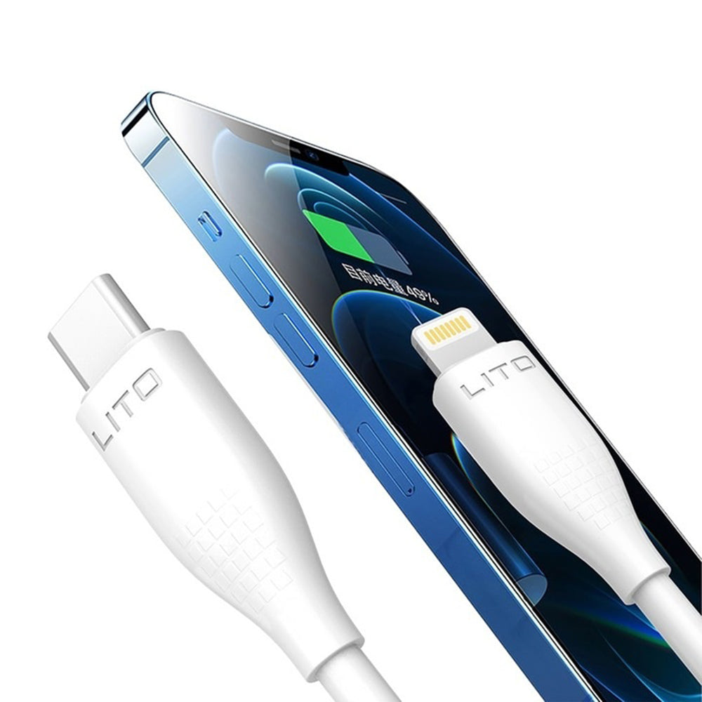 Data- og ladekabel USB-C - Lightning Lito LD03, 27W, 1m, Hvit