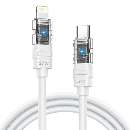 Data- og ladekabel USB-C - Lightning Lito LD05, 27W, 1m, Hvit