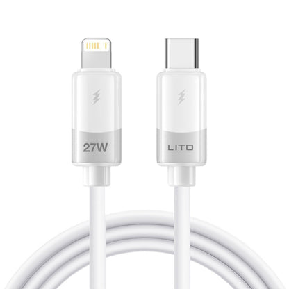 Data- og ladekabel USB-C - Lightning Lito LD07, 27W, 1m, Hvit