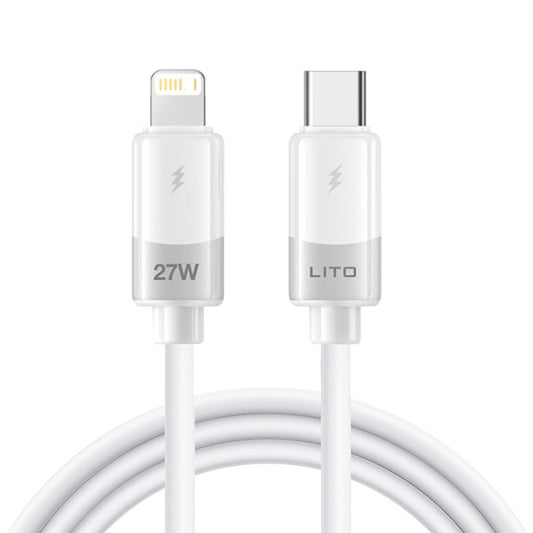 Data- og ladekabel USB-C - Lightning Lito LD07, 27W, 1m, Hvit