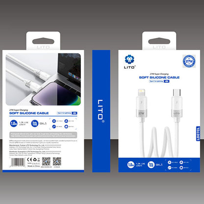 Data- og ladekabel USB-C - Lightning Lito LD07, 27W, 1m, Hvit