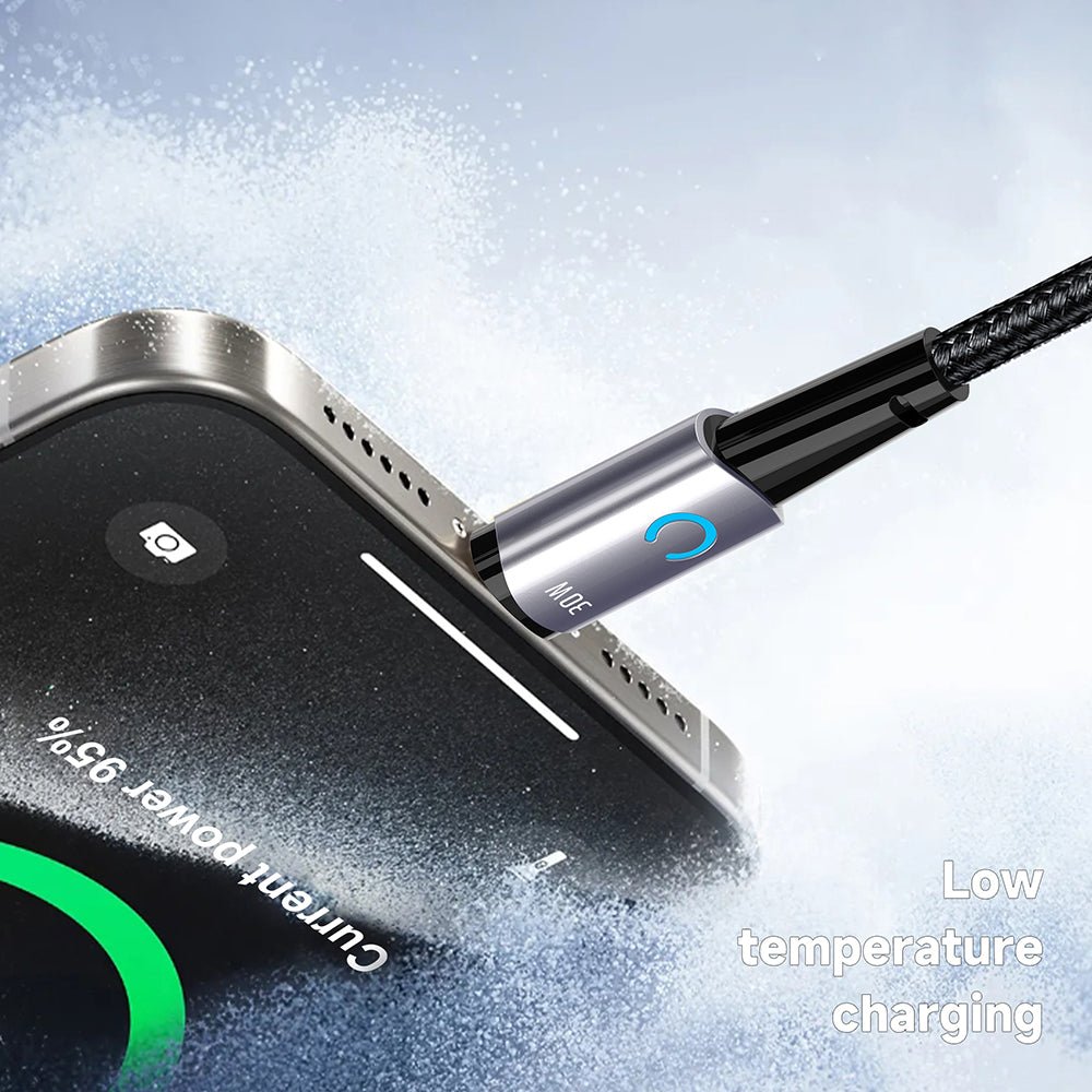 Data- og ladekabel USB-C - Lightning Lito LD10CL, 30W, 1m, Svart