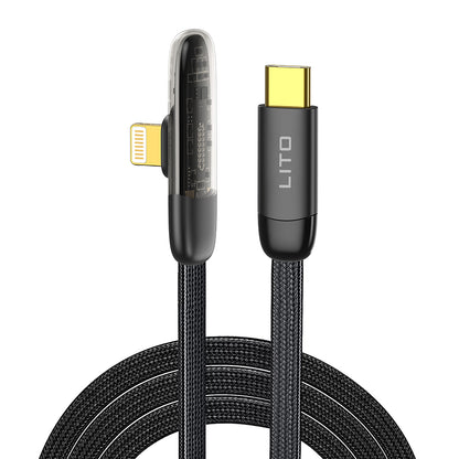 Data- og ladekabel USB-C - Lightning Lito LD11CL, 30W, 1m, Svart