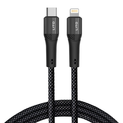 USB-C - Lightning Lito LD14CL data- og ladekabel, 30W, 1m, Svart