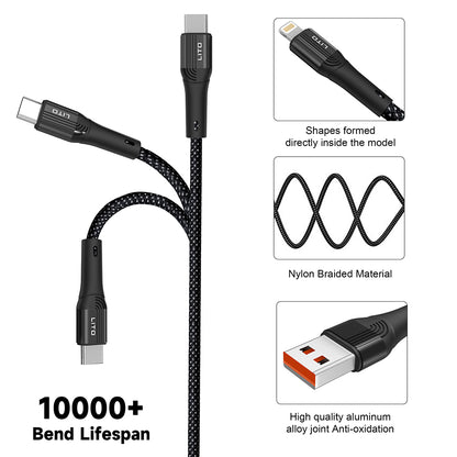 USB-C - Lightning Lito LD14CL data- og ladekabel, 30W, 1m, Svart