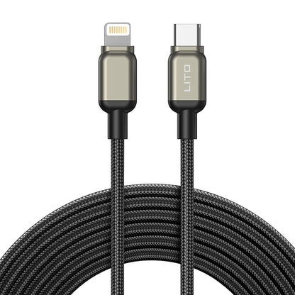 Data- og ladekabel USB-C - Lightning Lito LD17, 20W, 1m, Svart
