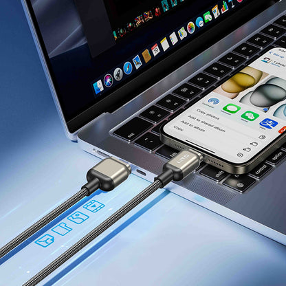 Data- og ladekabel USB-C - Lightning Lito LD17, 20W, 1m, Svart